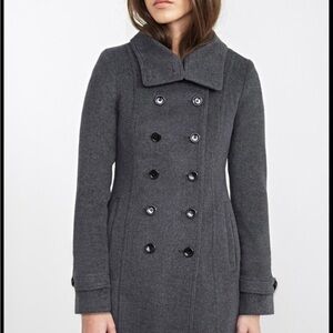 Forever 21 Gray Double Breasted Peacoat - Size Medium - Classic & Chic